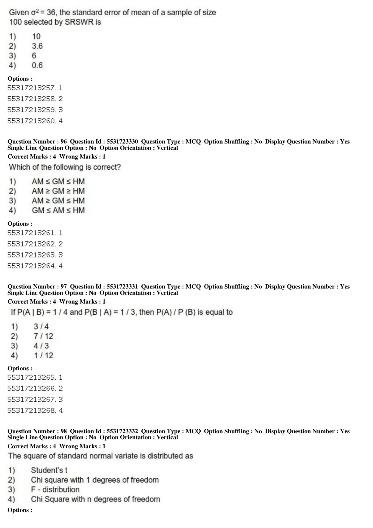 ICAR AIEEA PG 2019 STATISTICAL SCIENCE Question Paper - Page 30