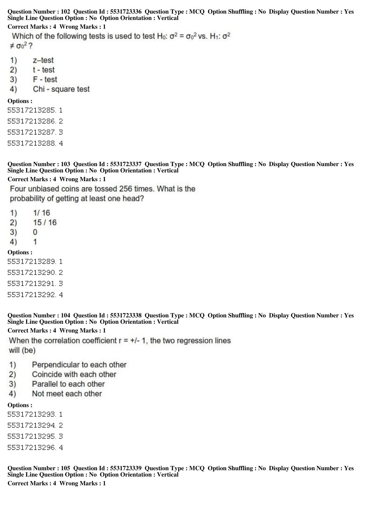 ICAR AIEEA PG 2019 STATISTICAL SCIENCE Question Paper - Page 32