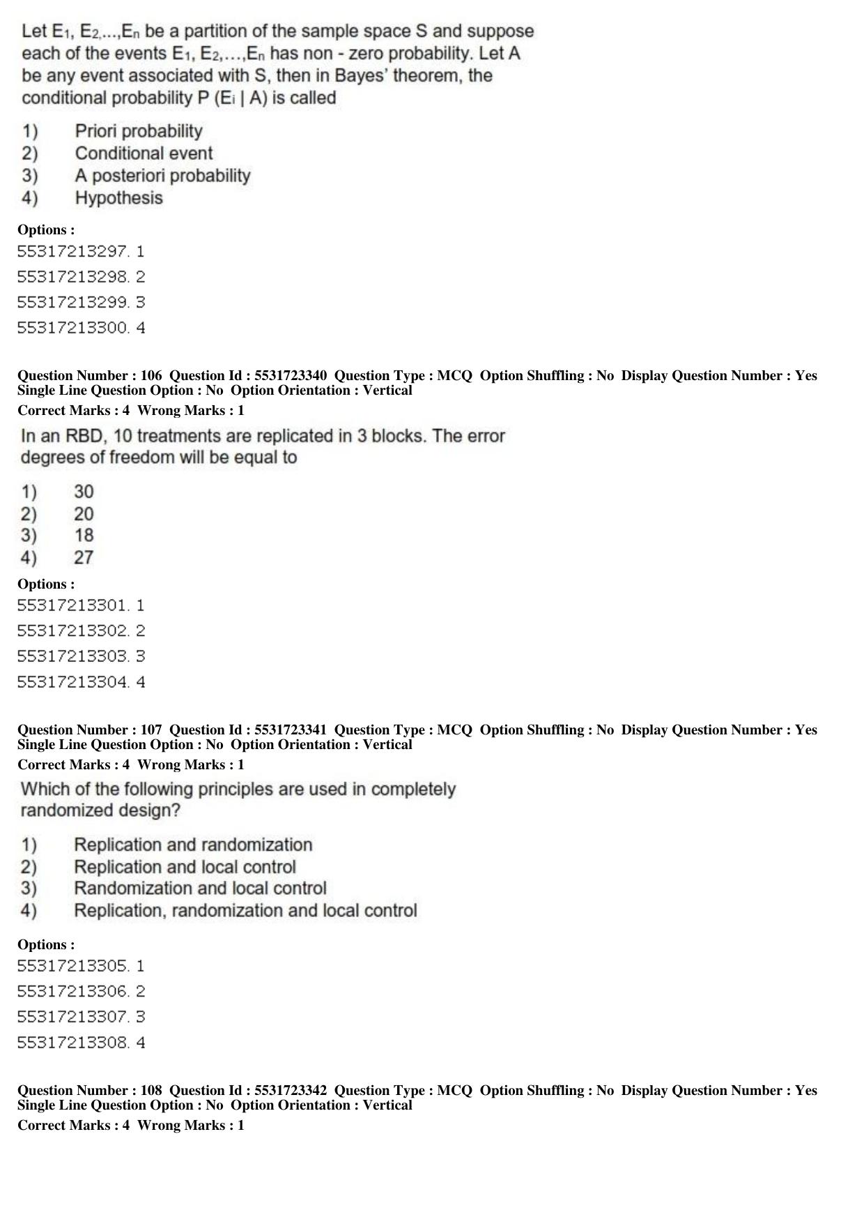 ICAR AIEEA PG 2019 STATISTICAL SCIENCE Question Paper - Page 33