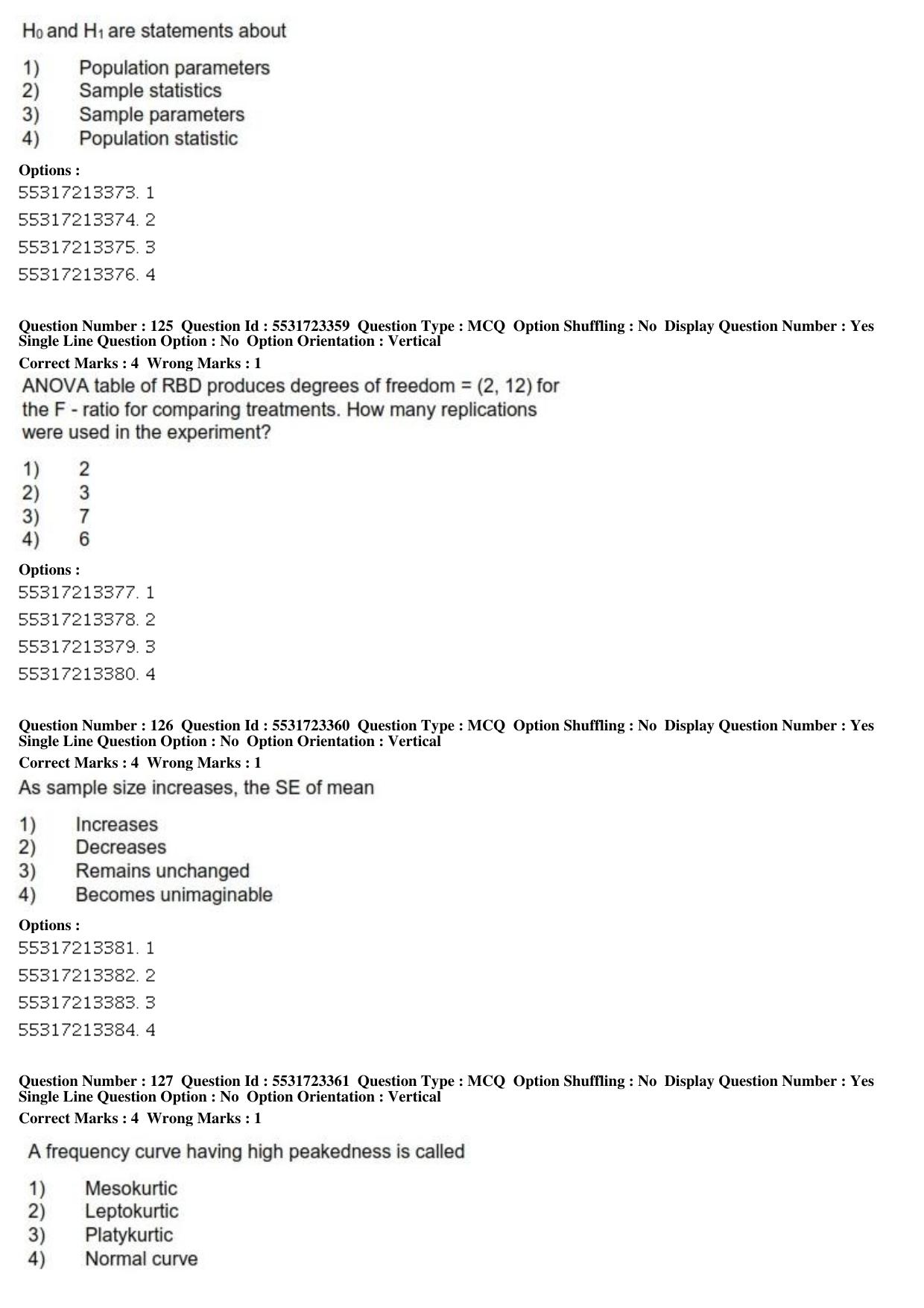 ICAR AIEEA PG 2019 STATISTICAL SCIENCE Question Paper - Page 39