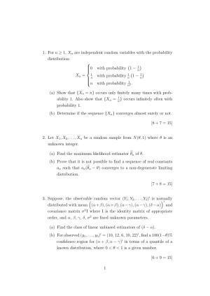 ISI Admission Test JRF in Statistics STB 2021 Sample Paper