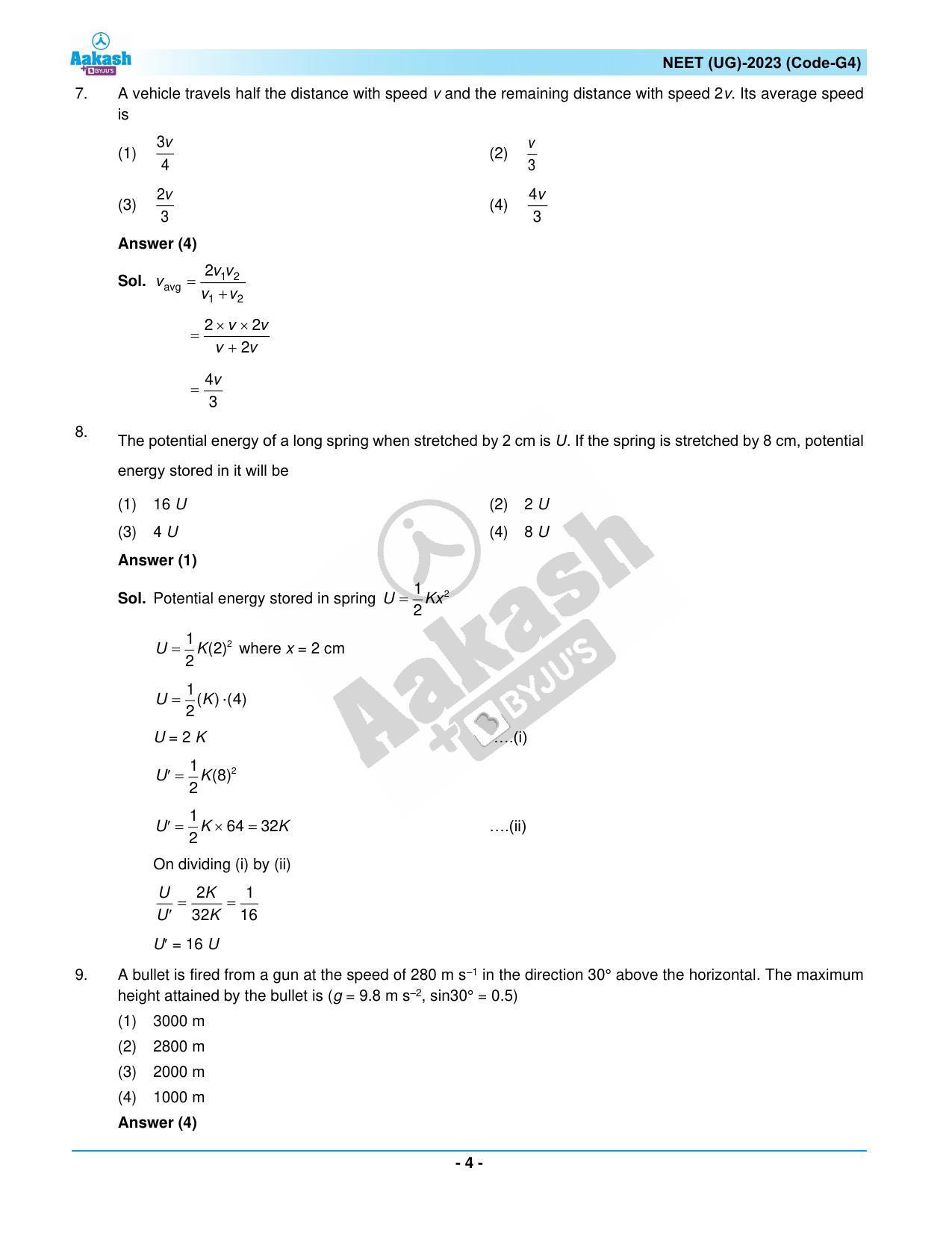 NEET 2023 Question Paper G4 - Page 4