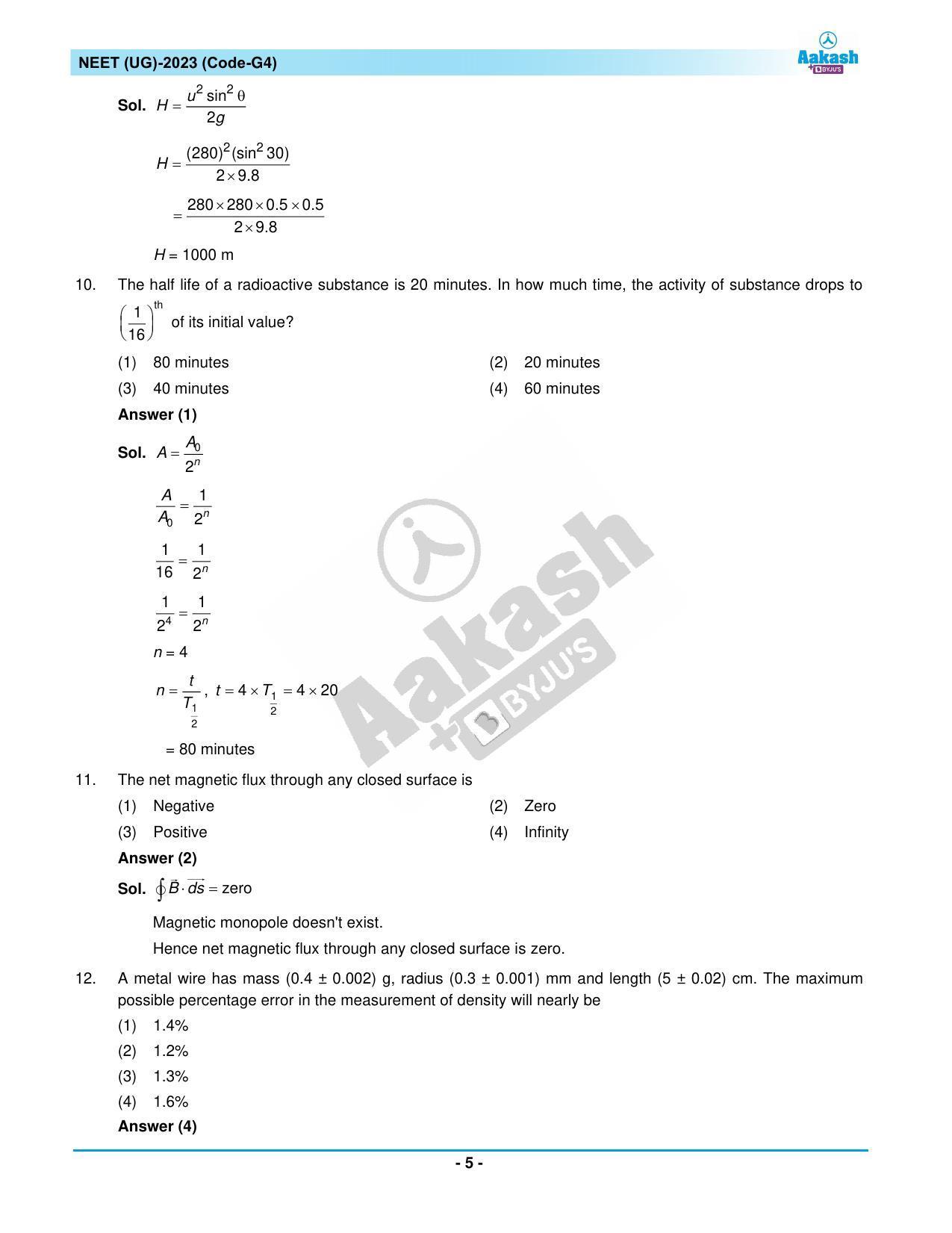 NEET 2023 Question Paper G4 - Page 5