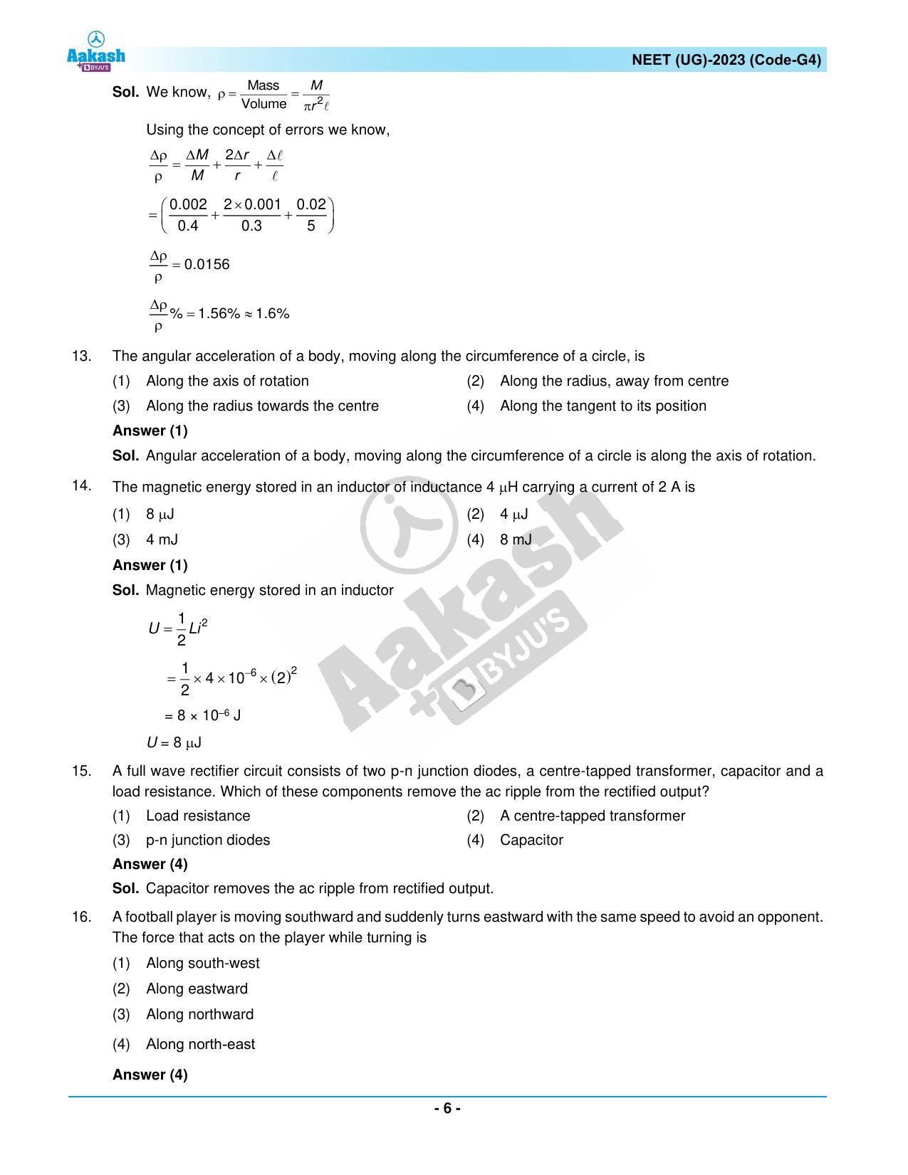NEET 2023 Question Paper G4 - Page 6