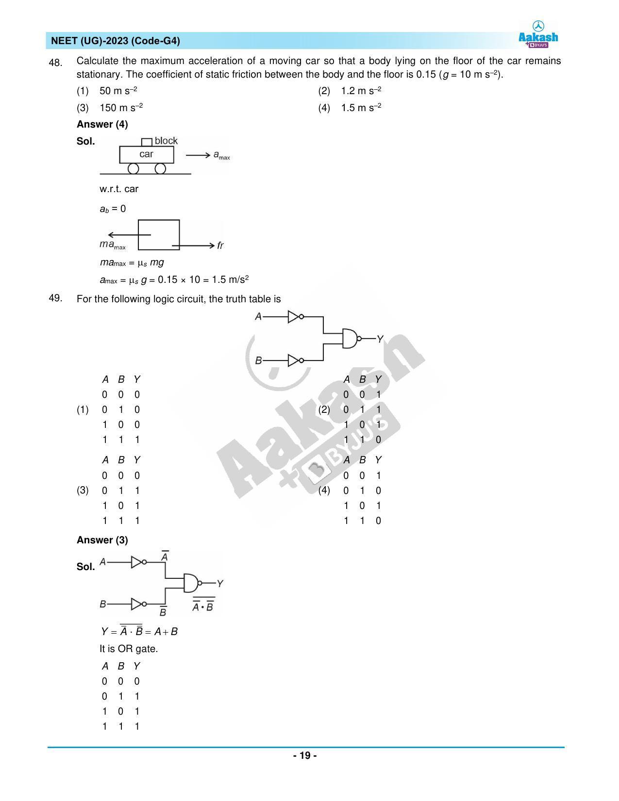 NEET 2023 Question Paper G4 - Page 19