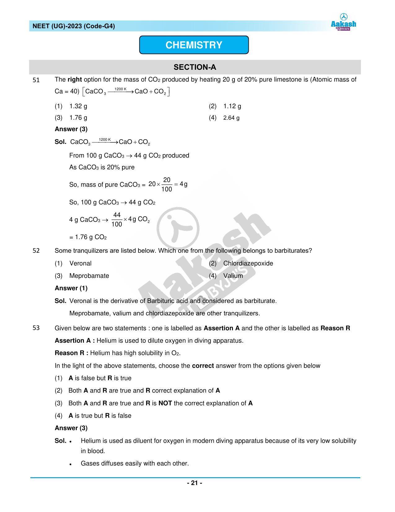 NEET 2023 Question Paper G4 - Page 21