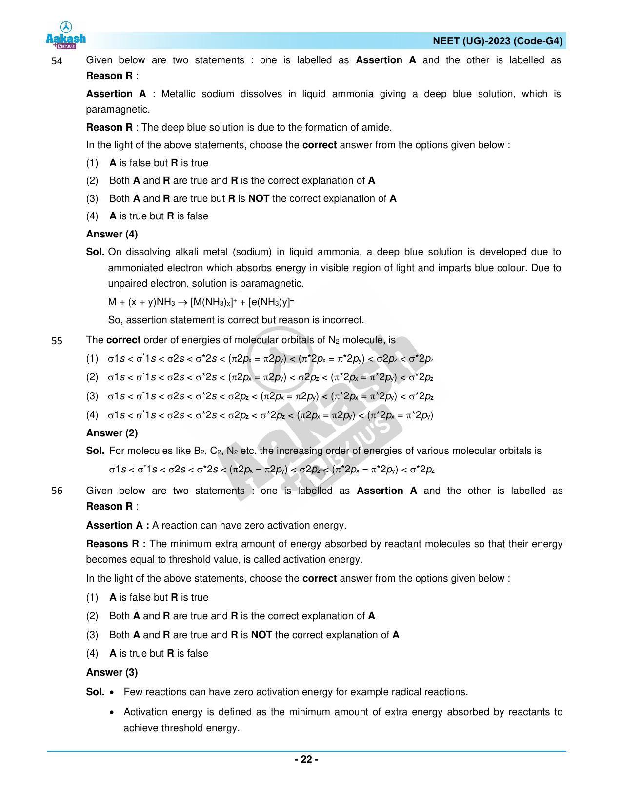 NEET 2023 Question Paper G4 - Page 22
