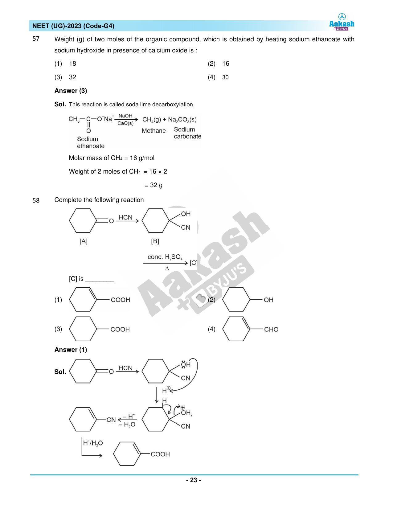 NEET 2023 Question Paper G4 - Page 23