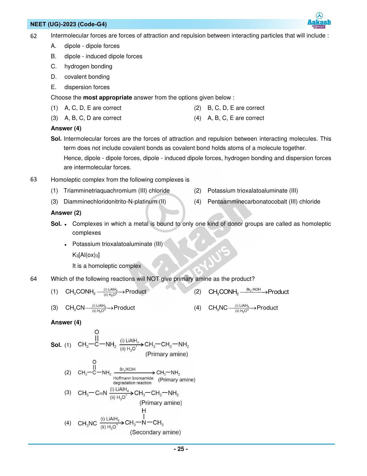 NEET 2023 Question Paper G4 - Page 25