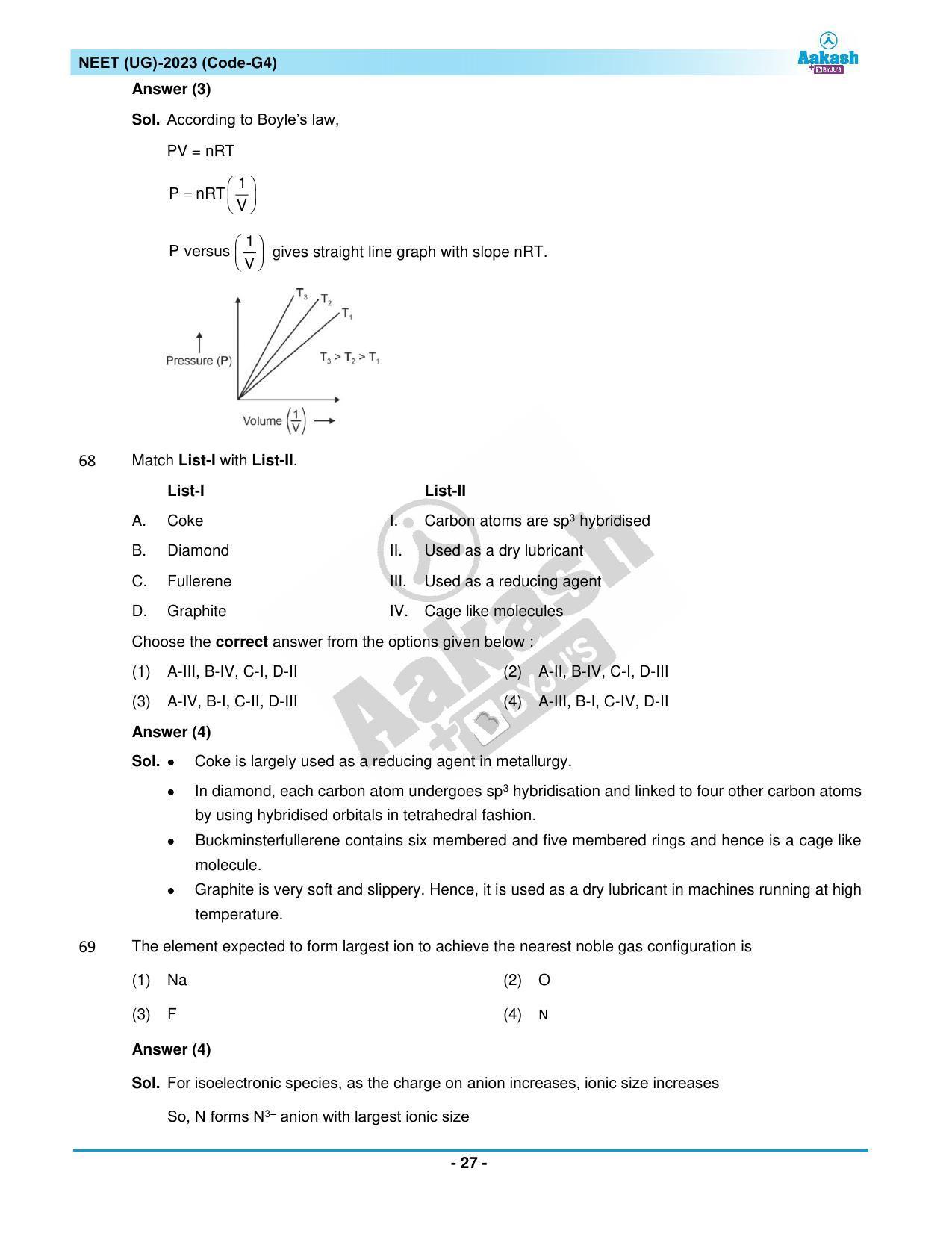 NEET 2023 Question Paper G4 - Page 27