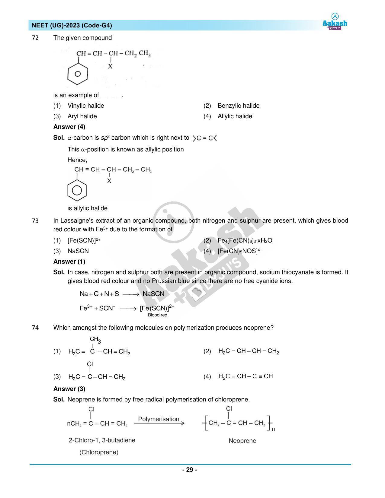 NEET 2023 Question Paper G4 - Page 29