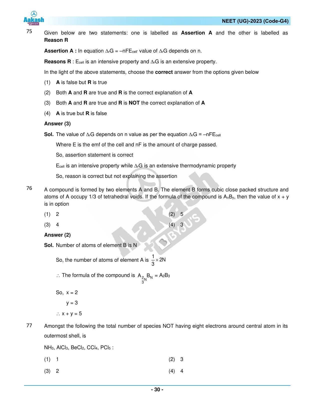 NEET 2023 Question Paper G4 - Page 30