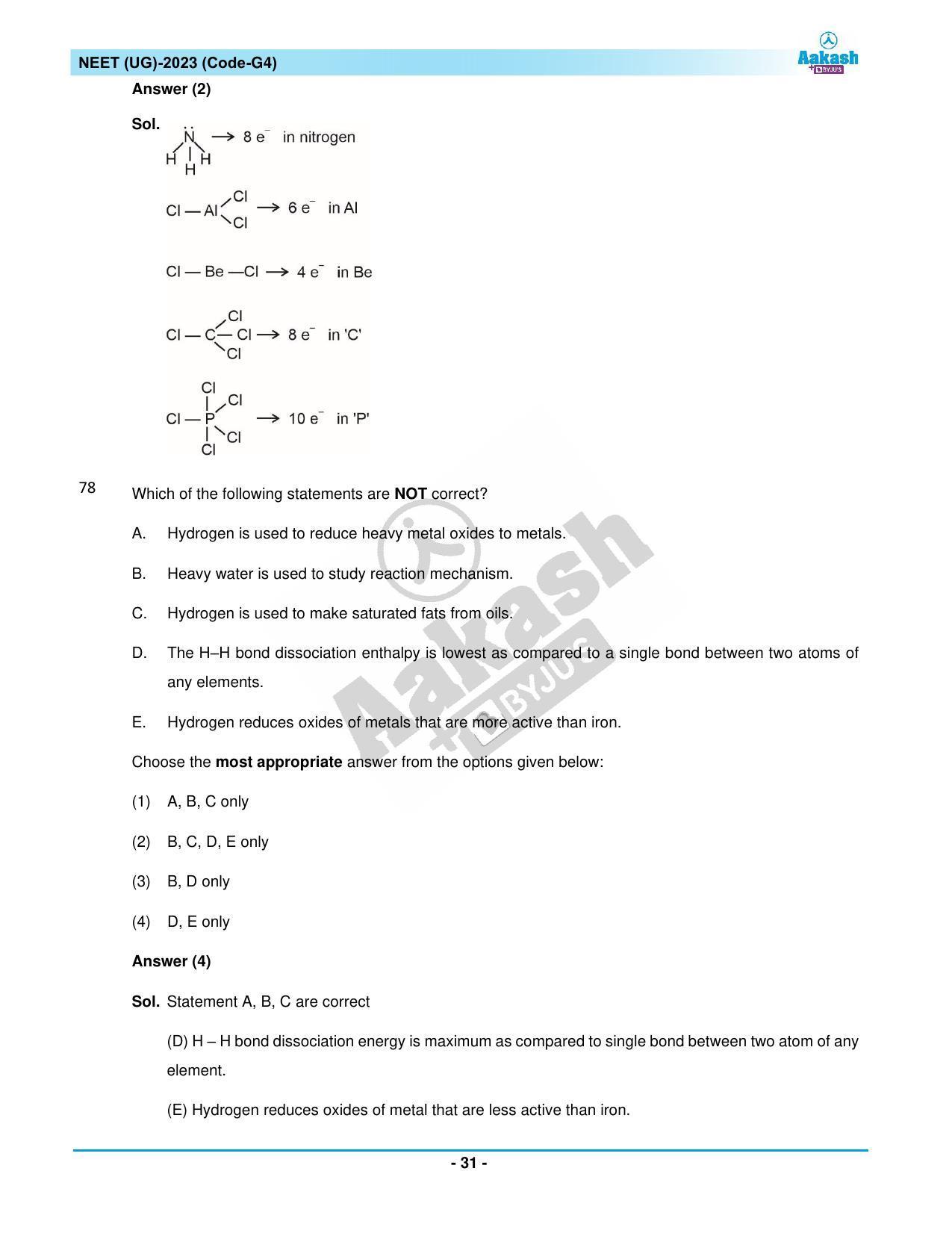 NEET 2023 Question Paper G4 - Page 31