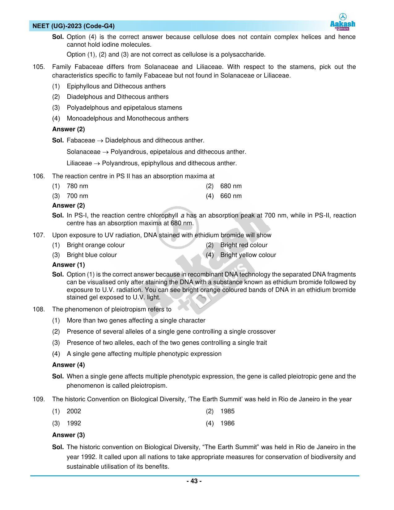 NEET 2023 Question Paper G4 - Page 43