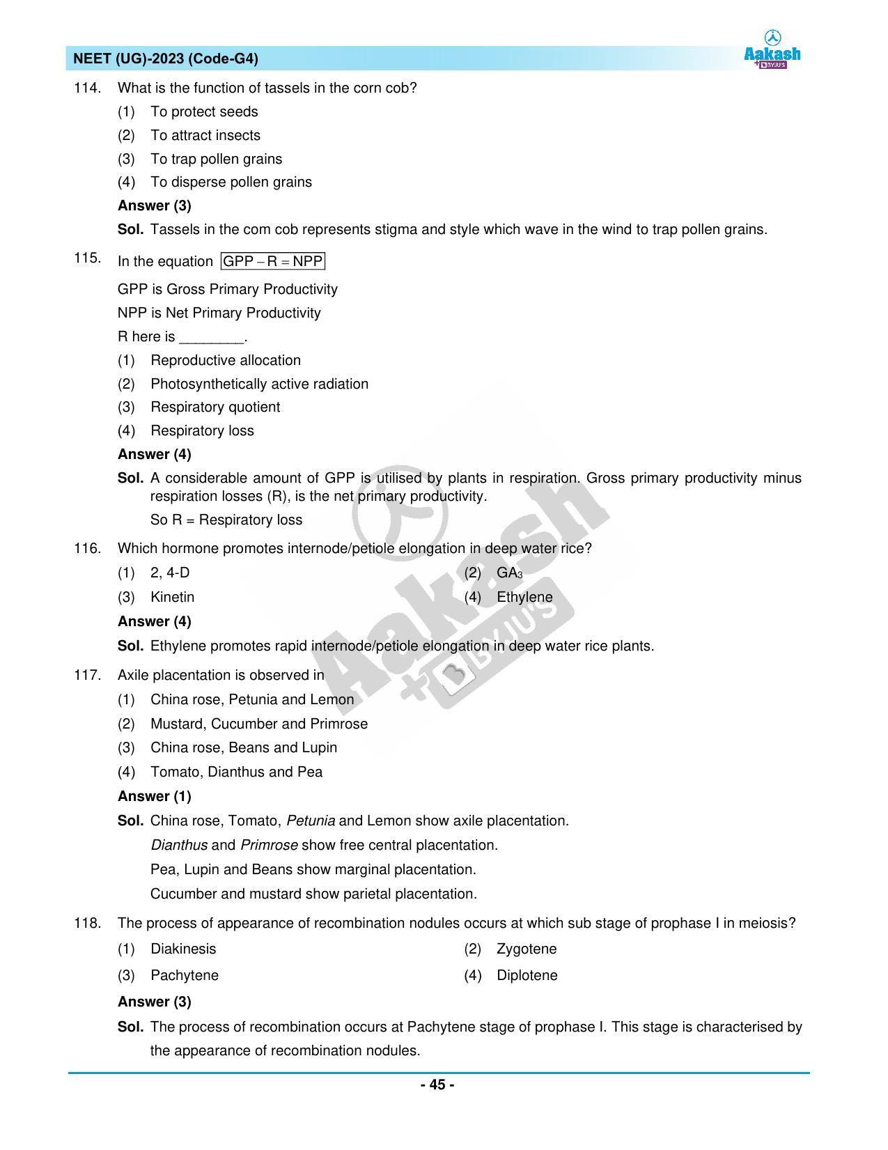 NEET 2023 Question Paper G4 - Page 45