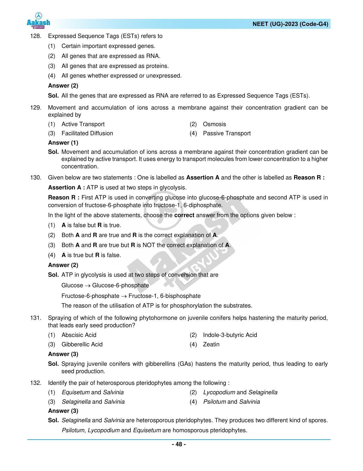 NEET 2023 Question Paper G4 - Page 48