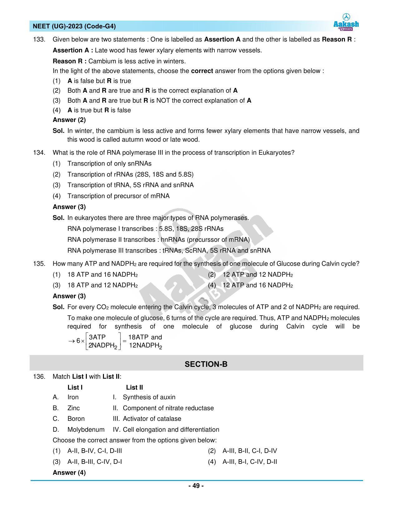 NEET 2023 Question Paper G4 - Page 49