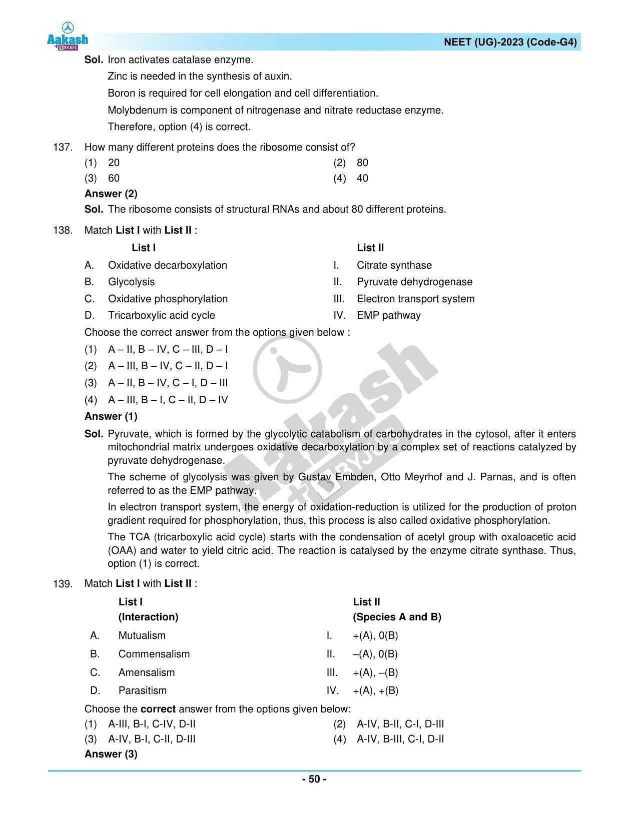 NEET 2023 Question Paper G4 - Page 50