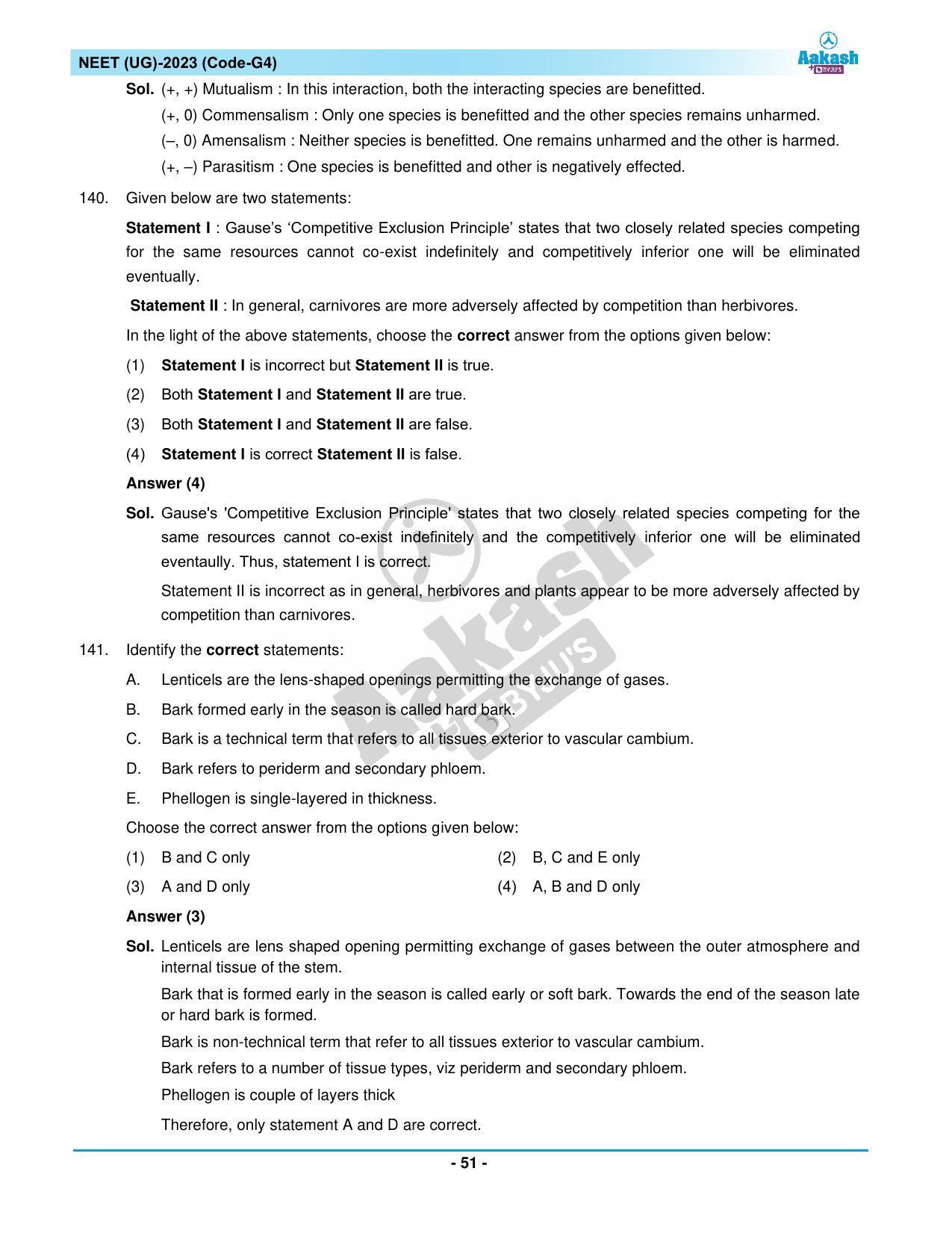 NEET 2023 Question Paper G4 - Page 51