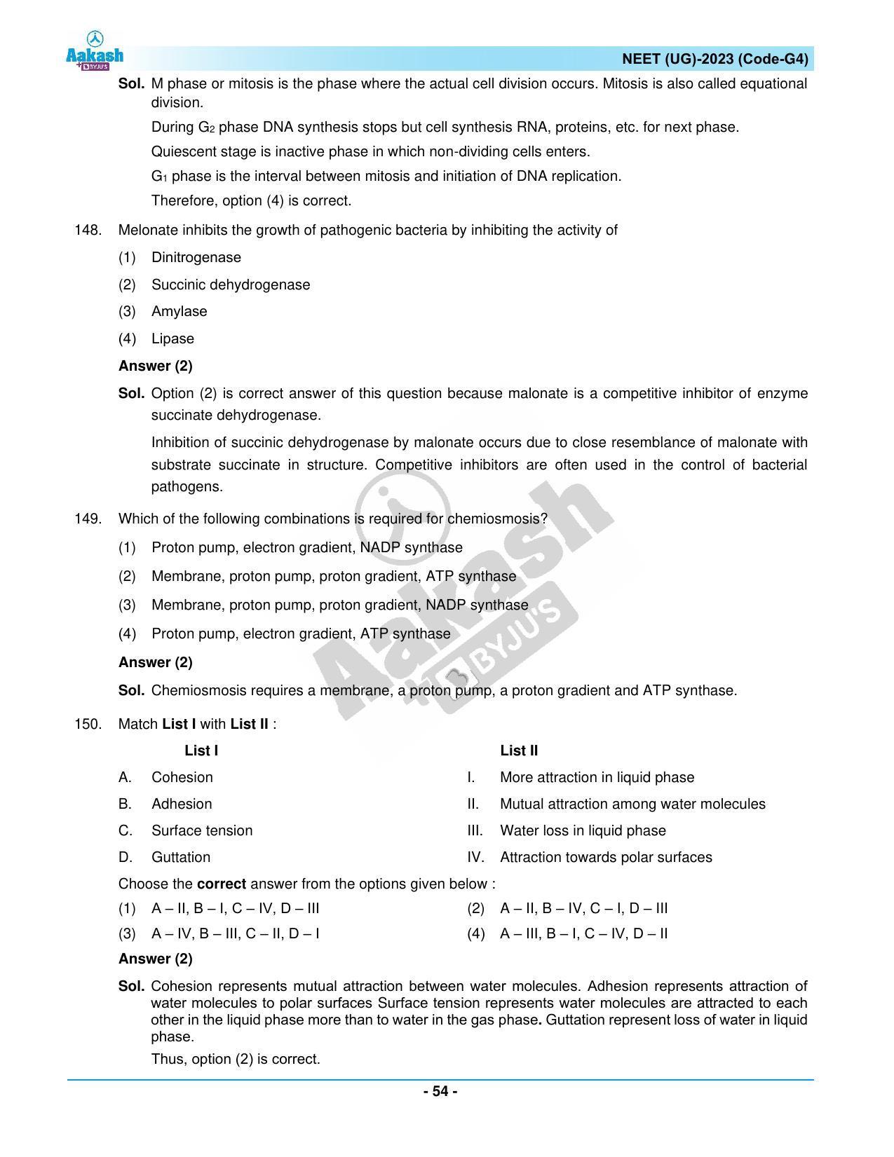 NEET 2023 Question Paper G4 - Page 54
