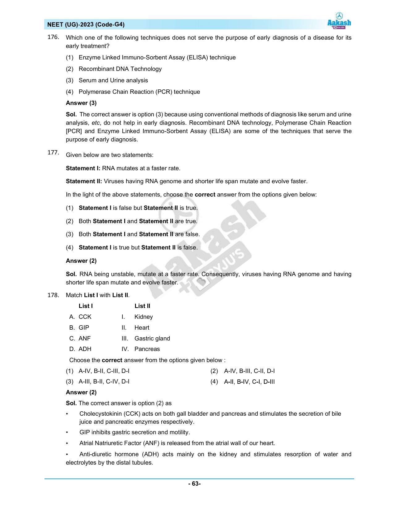 NEET 2023 Question Paper G4 - Page 63