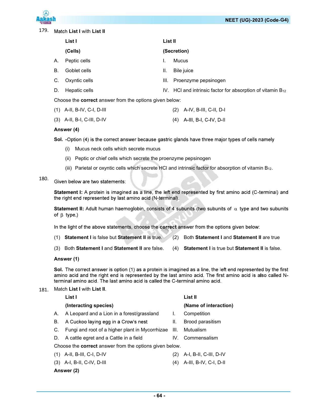 NEET 2023 Question Paper G4 - Page 64