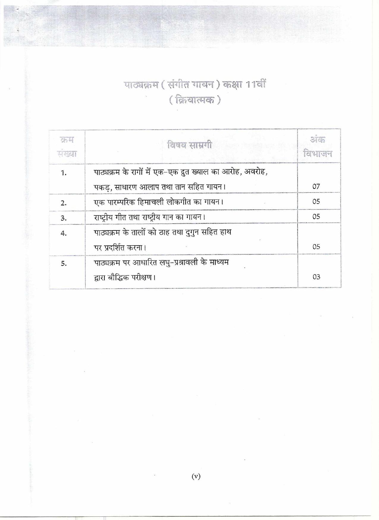 HP Board Class 11th Syllabus for Music - Page 2