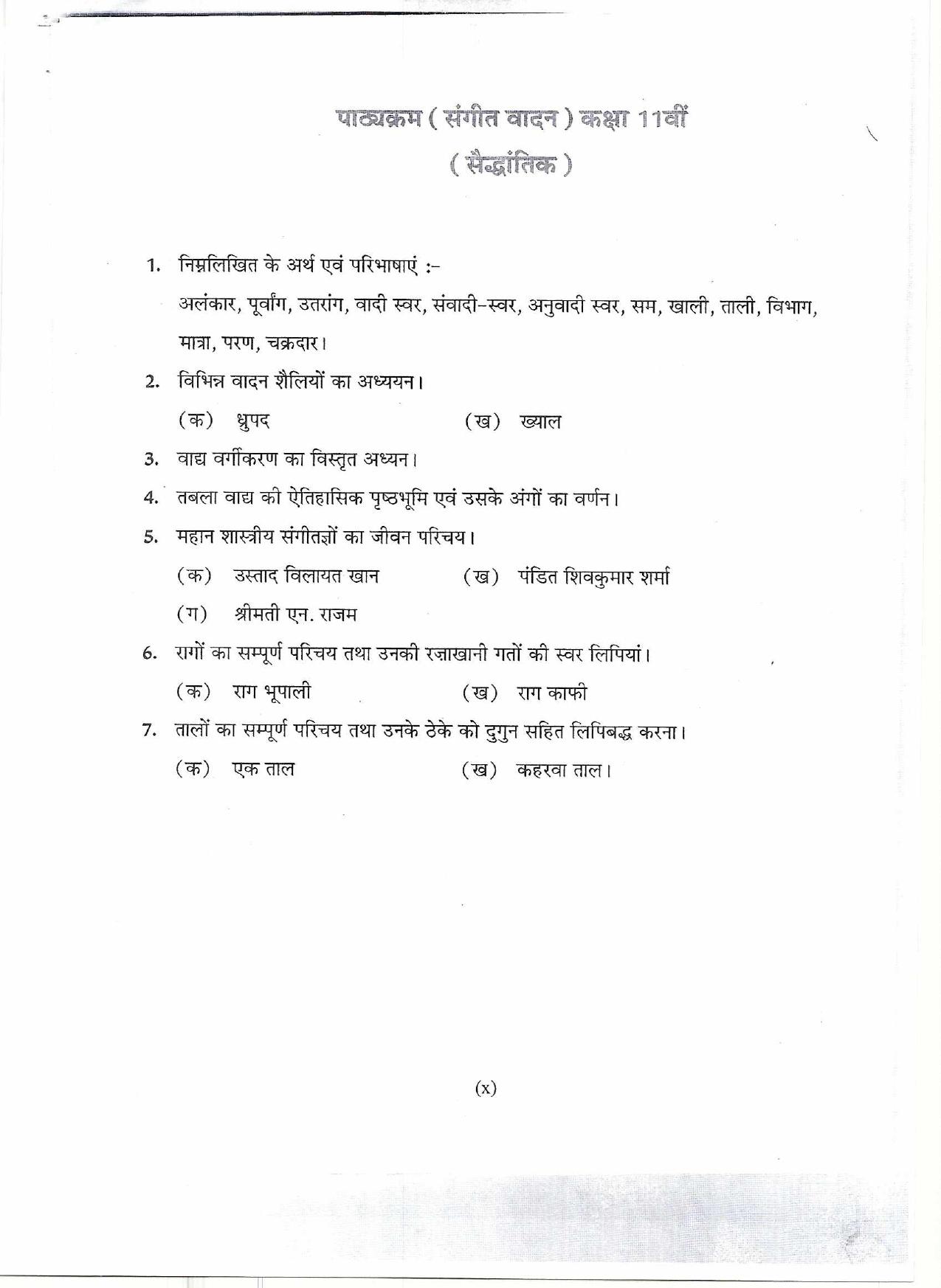 HP Board Class 11th Syllabus for Music - Page 7