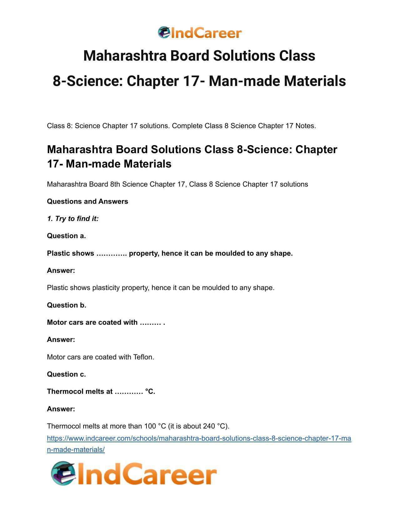 Maharashtra Board Solutions Class 8-Science: Chapter 17- Man-made Materials - Page 2
