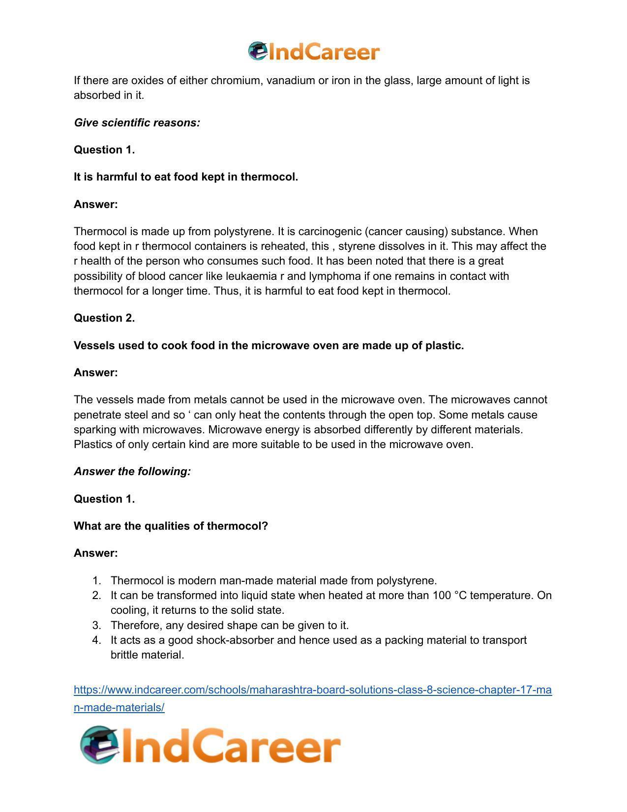 Maharashtra Board Solutions Class 8-Science: Chapter 17- Man-made Materials - Page 20