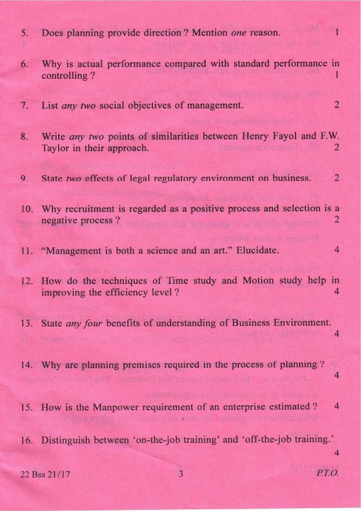 COHSEM Class 12 Business Studies 2017 Question Papers - Page 3