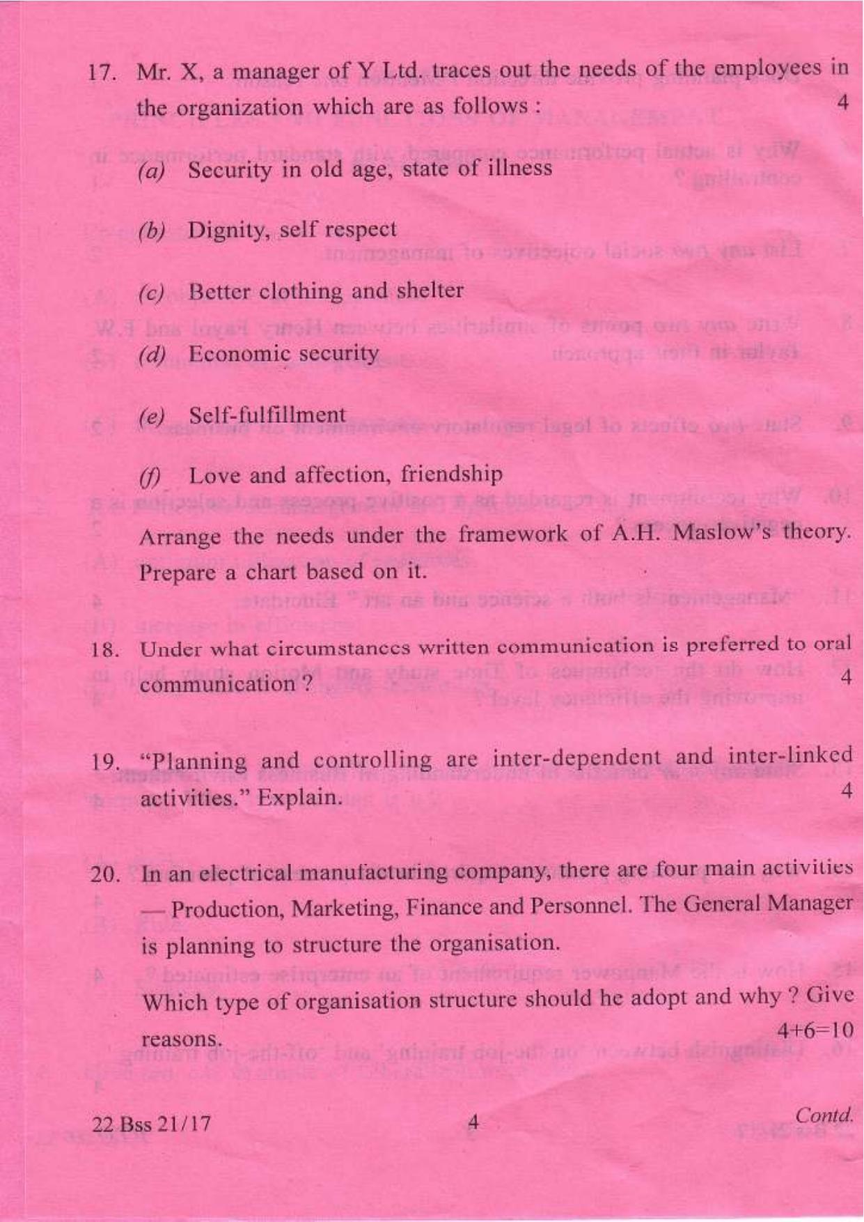 COHSEM Class 12 Business Studies 2017 Question Papers - Page 4
