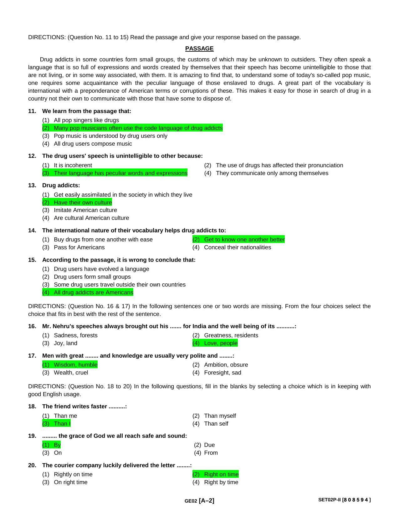 Punjab B.Ed Question Papers for General English - Page 2