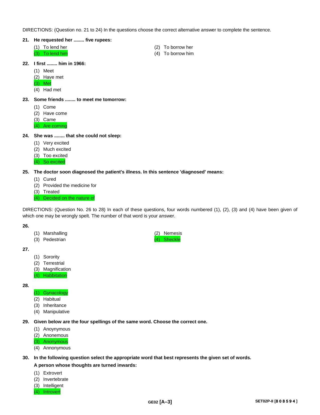 Punjab B.Ed Question Papers for General English - Page 3