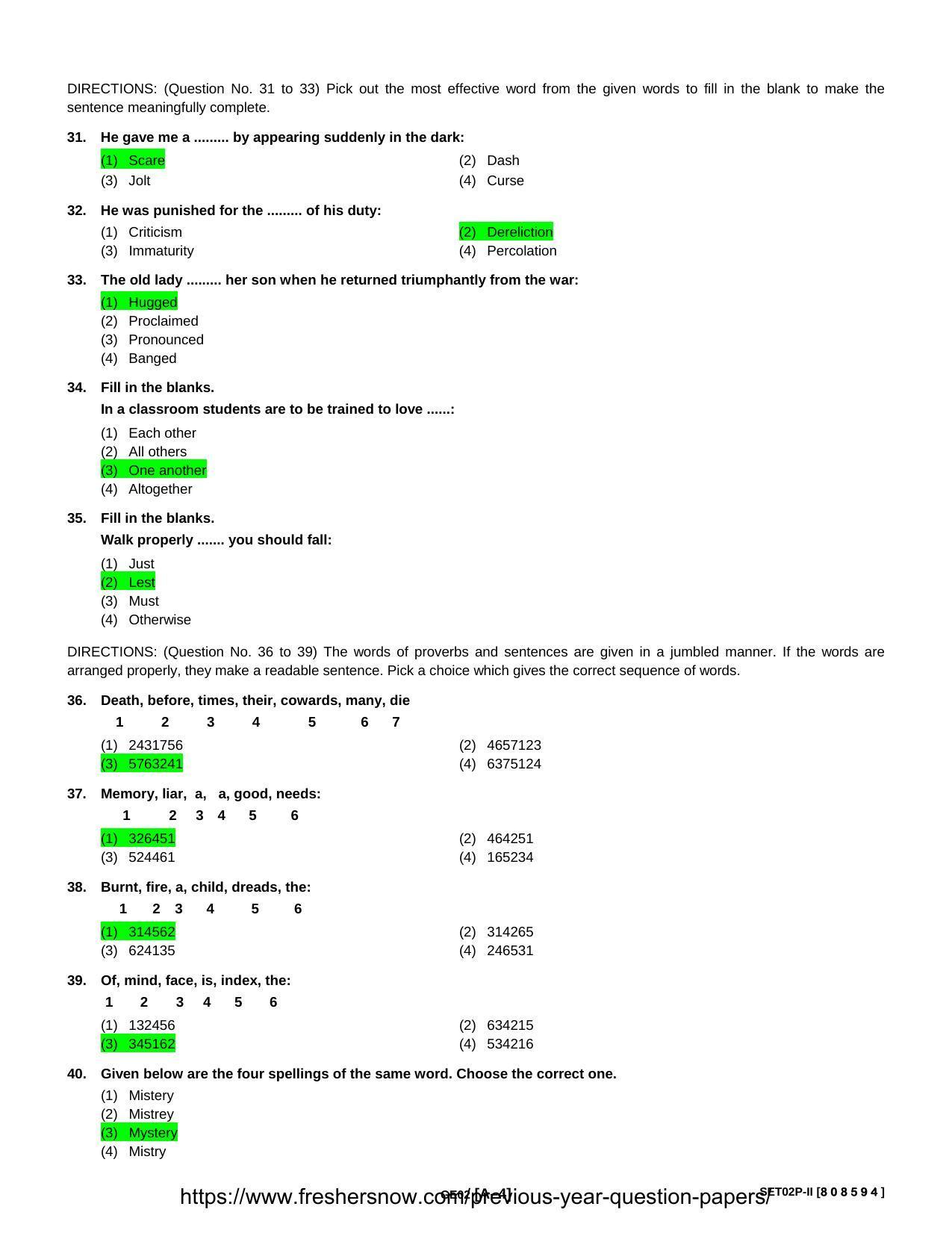 Punjab B.Ed Question Papers for General English - Page 4