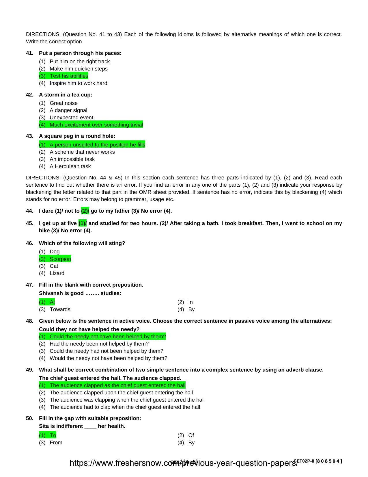 Punjab B.Ed Question Papers for General English - Page 5
