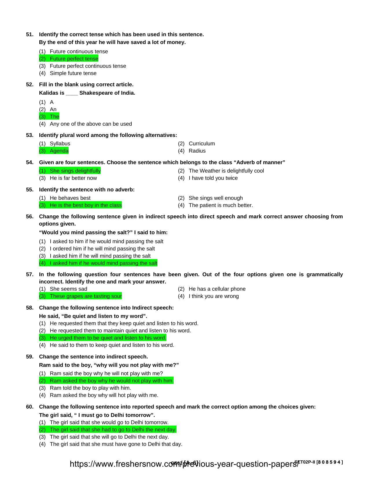 Punjab B.Ed Question Papers for General English - Page 6