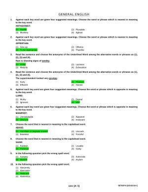 Punjab B.Ed Question Papers for General English