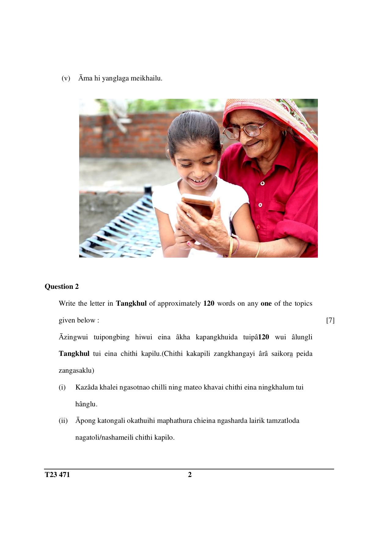 ICSE Class 10 TANGKHUL 2023 Question Paper - Page 2