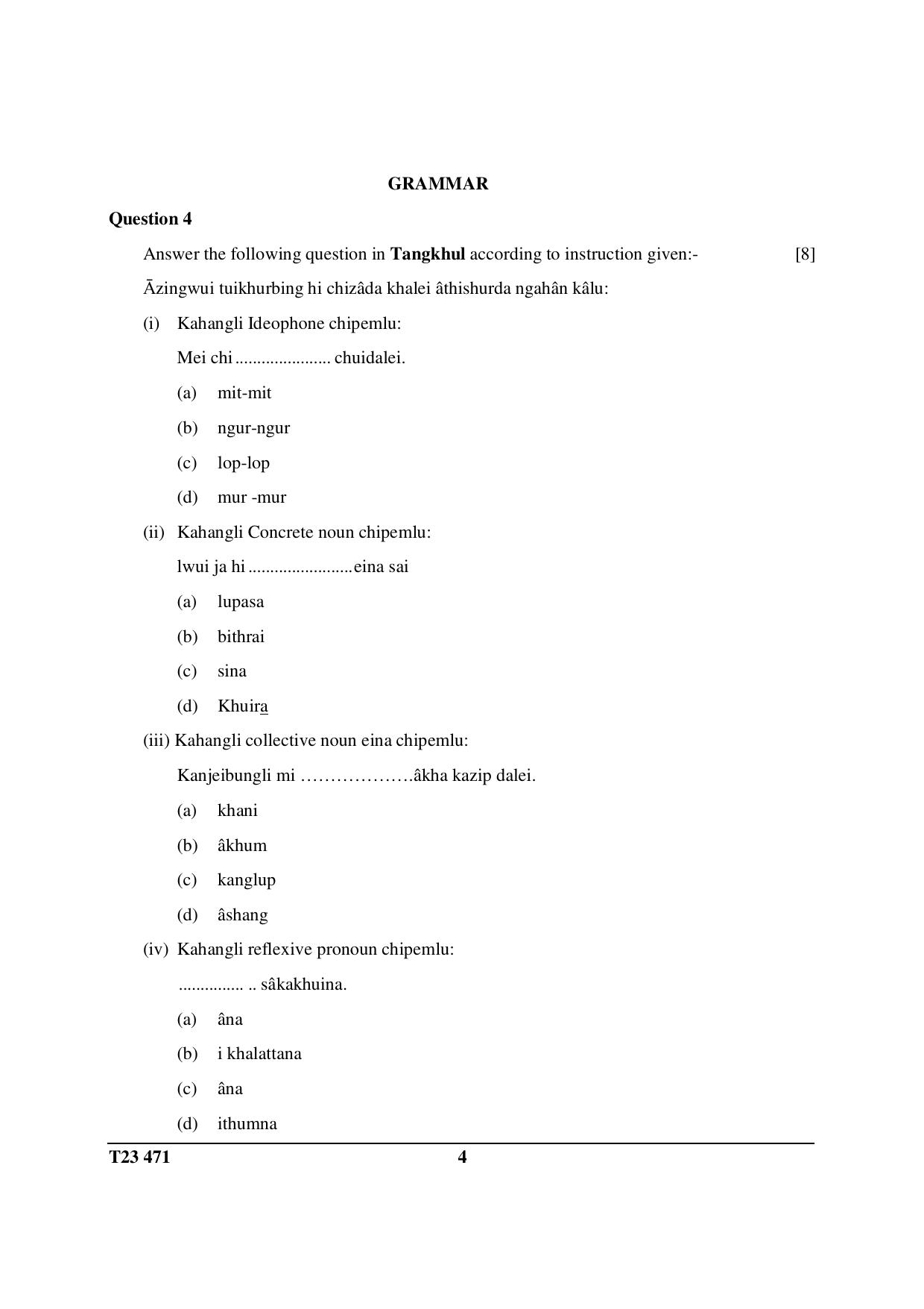 ICSE Class 10 TANGKHUL 2023 Question Paper - Page 4