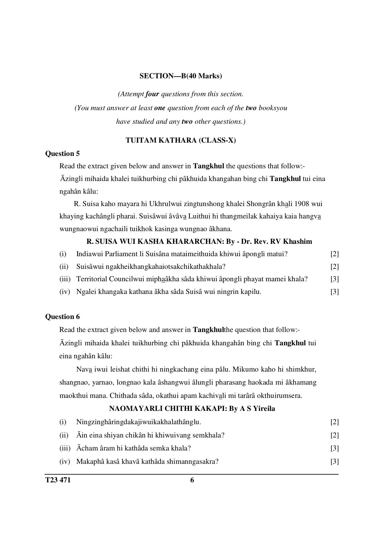 ICSE Class 10 TANGKHUL 2023 Question Paper - Page 6