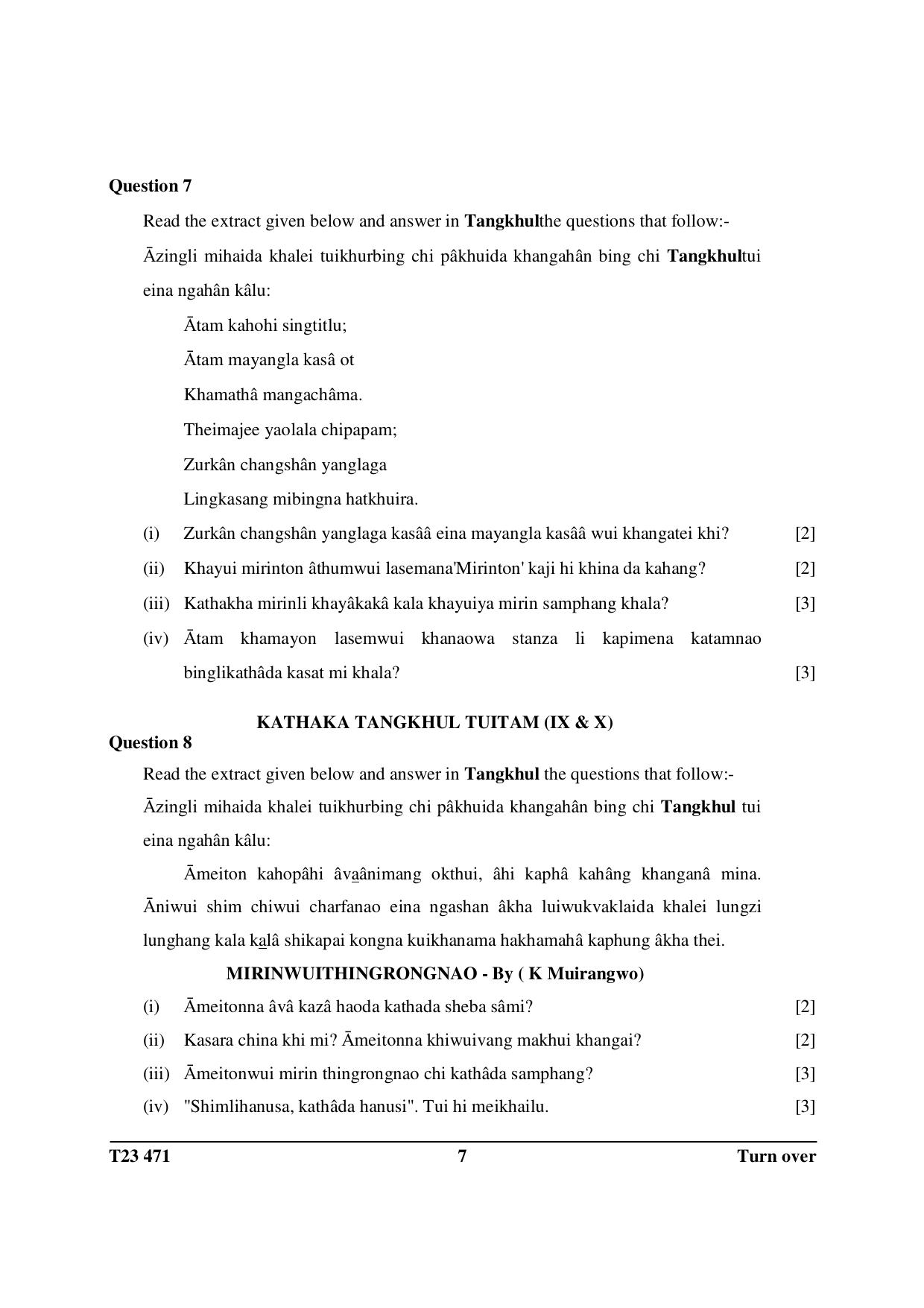 ICSE Class 10 TANGKHUL 2023 Question Paper - Page 7