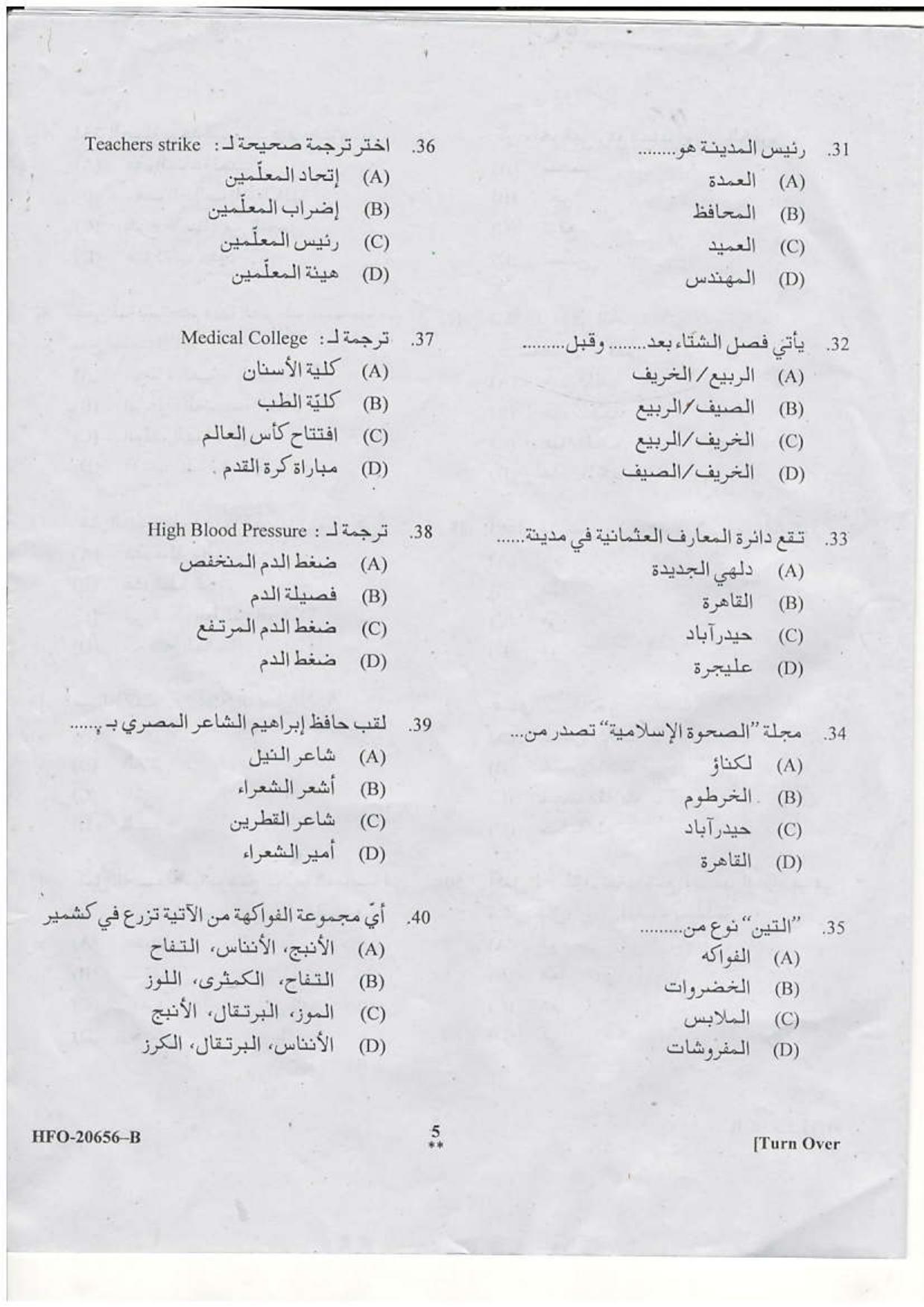KUET 2023 M.A. Arabic Question Paper - Page 33