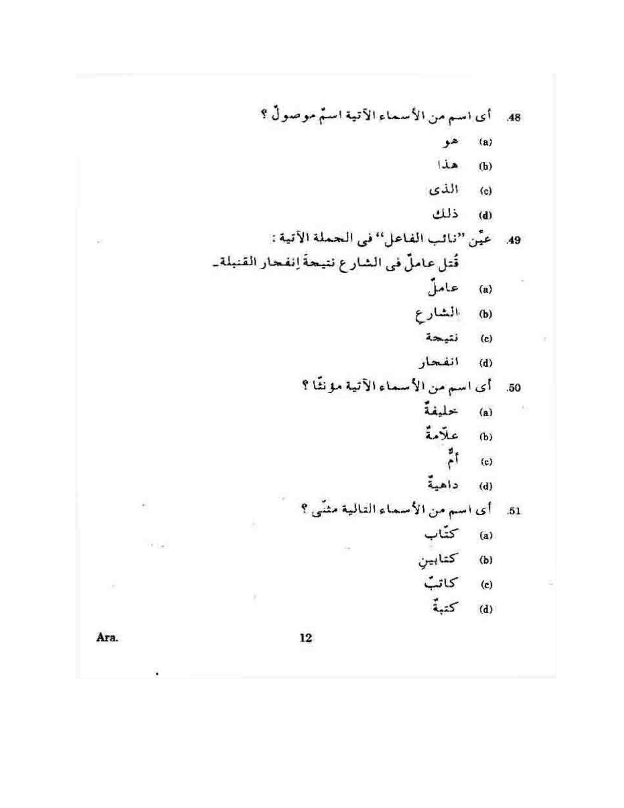 KUET 2023 M.A. Arabic Question Paper - Page 82