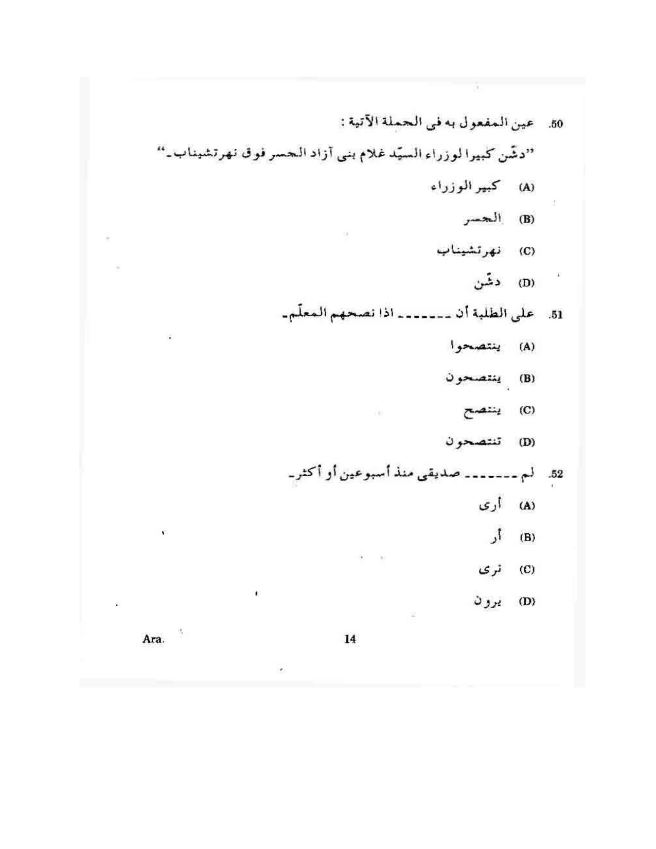 KUET 2023 M.A. Arabic Question Paper - Page 98