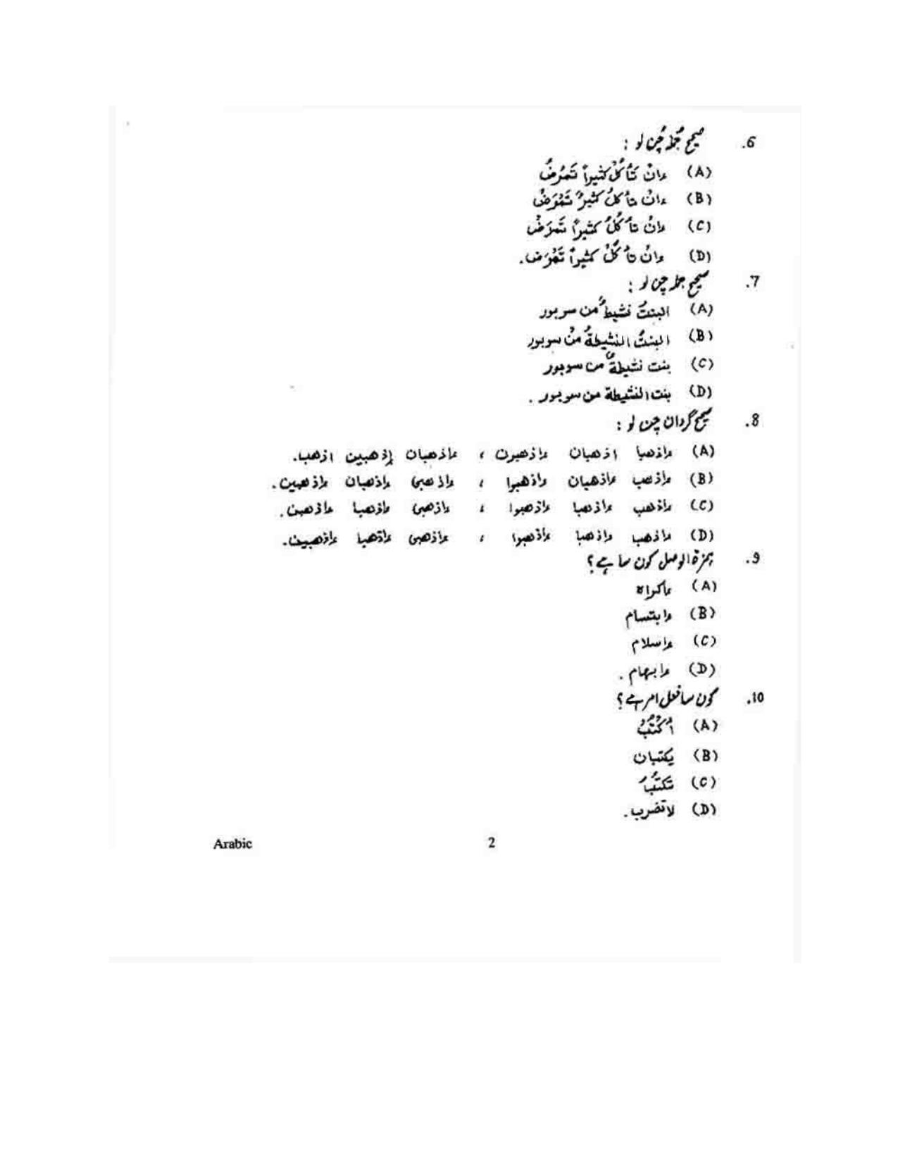 KUET 2023 M.A. Arabic Question Paper - Page 102