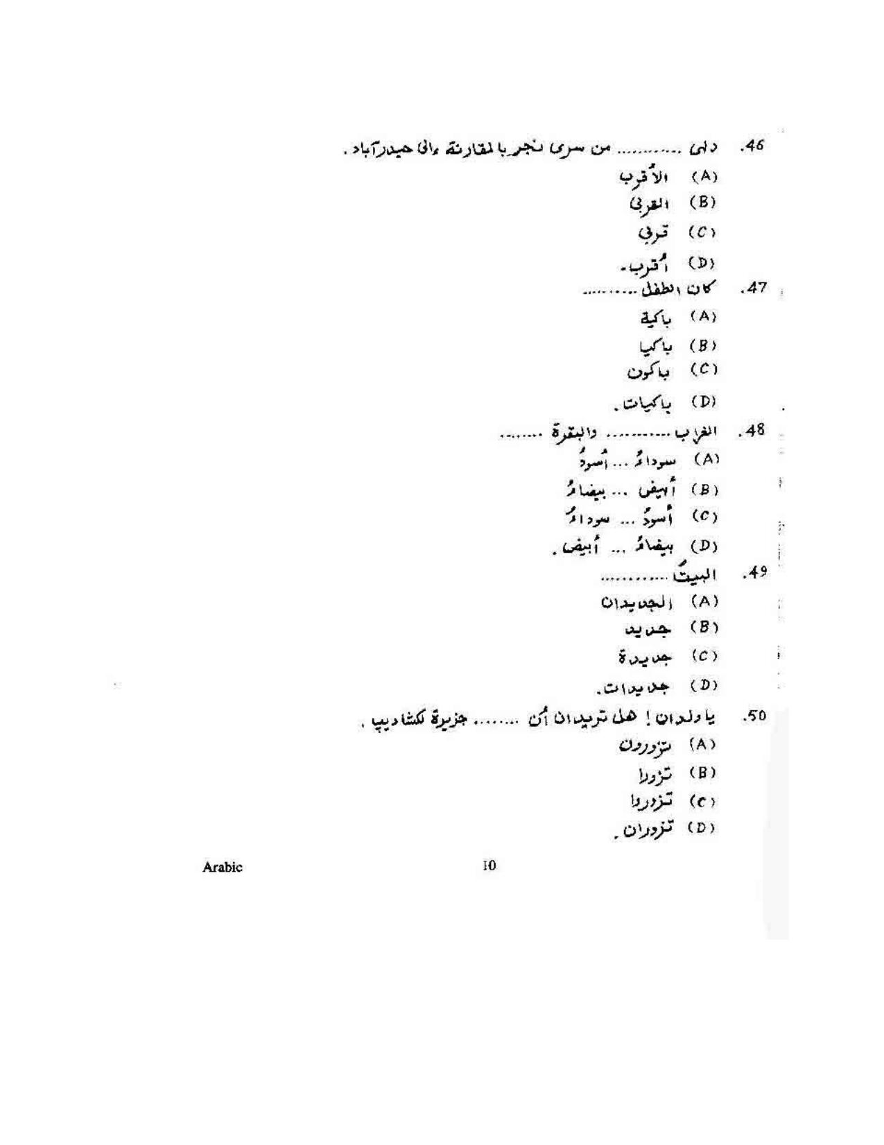 KUET 2023 M.A. Arabic Question Paper - Page 110