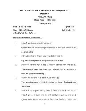 Bihar Board 10th Fine Art Model Paper 2023