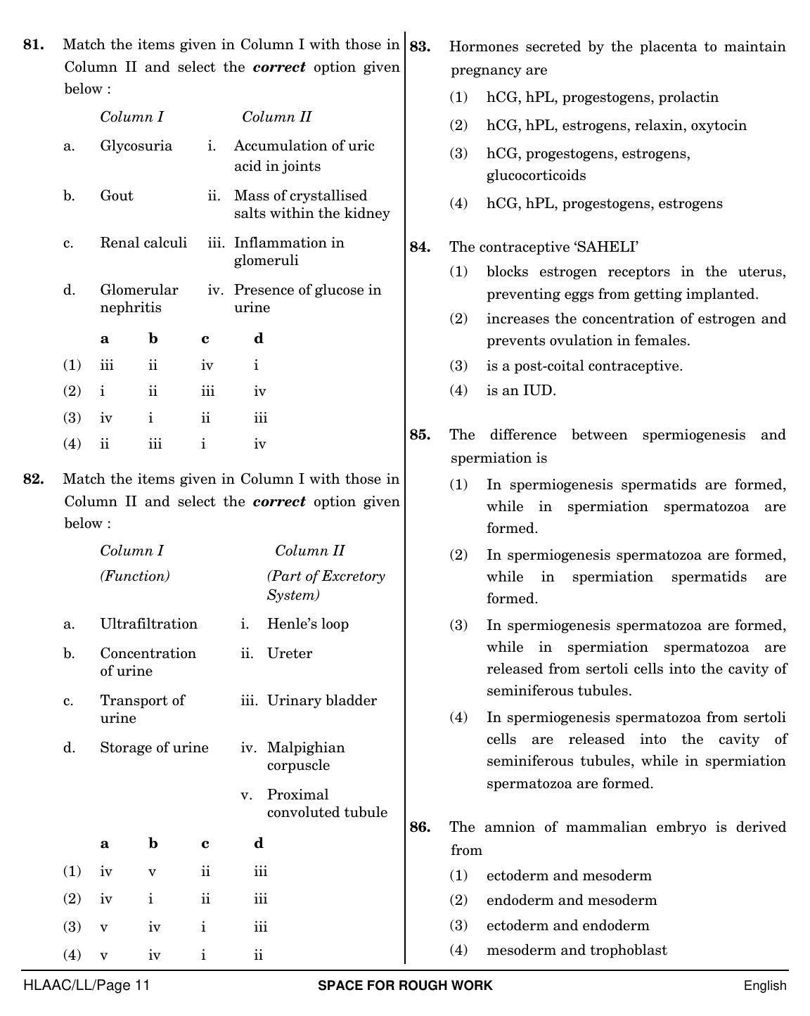 NEET English LL 2019 Question Paper - Page 11