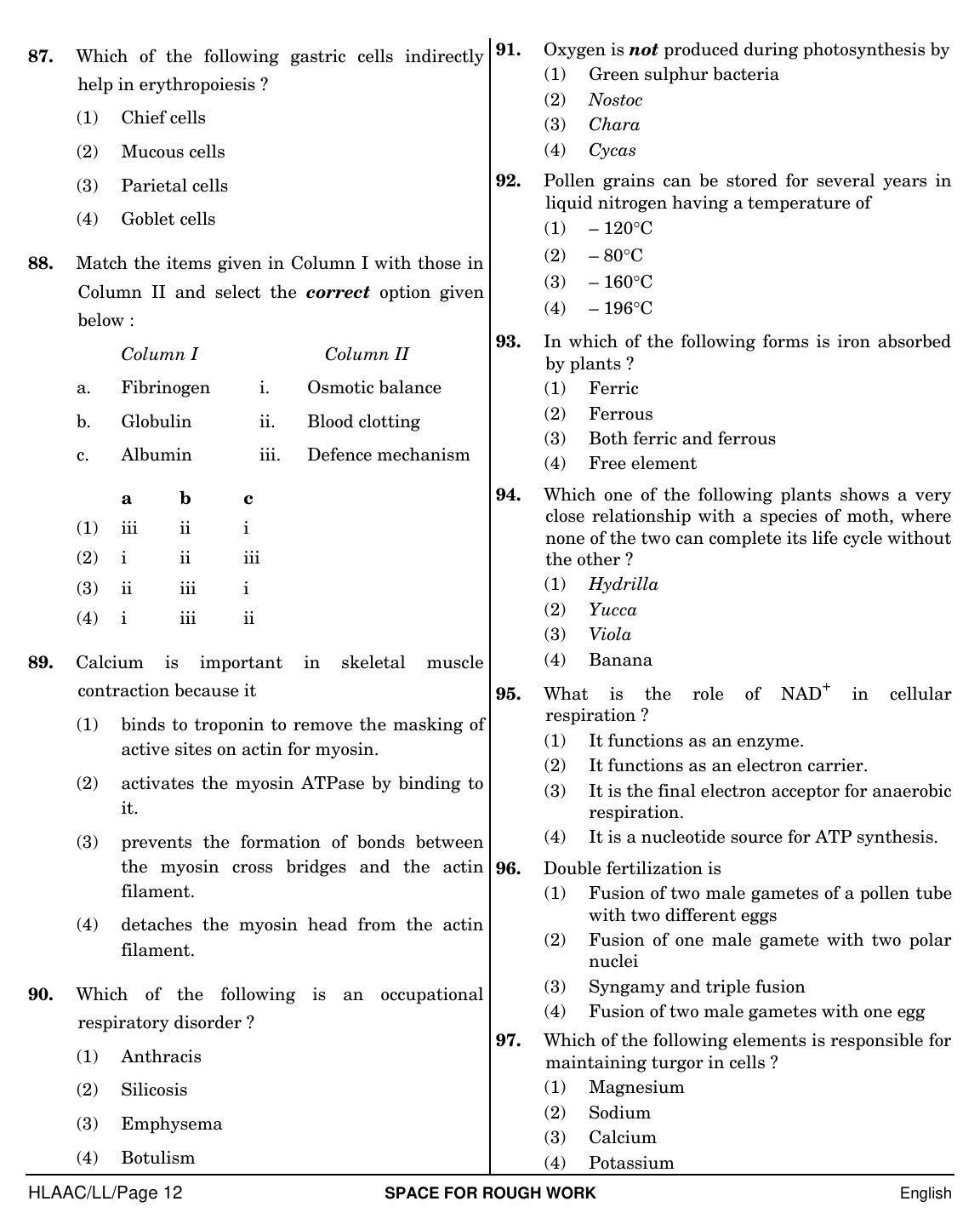 NEET English LL 2019 Question Paper - Page 12